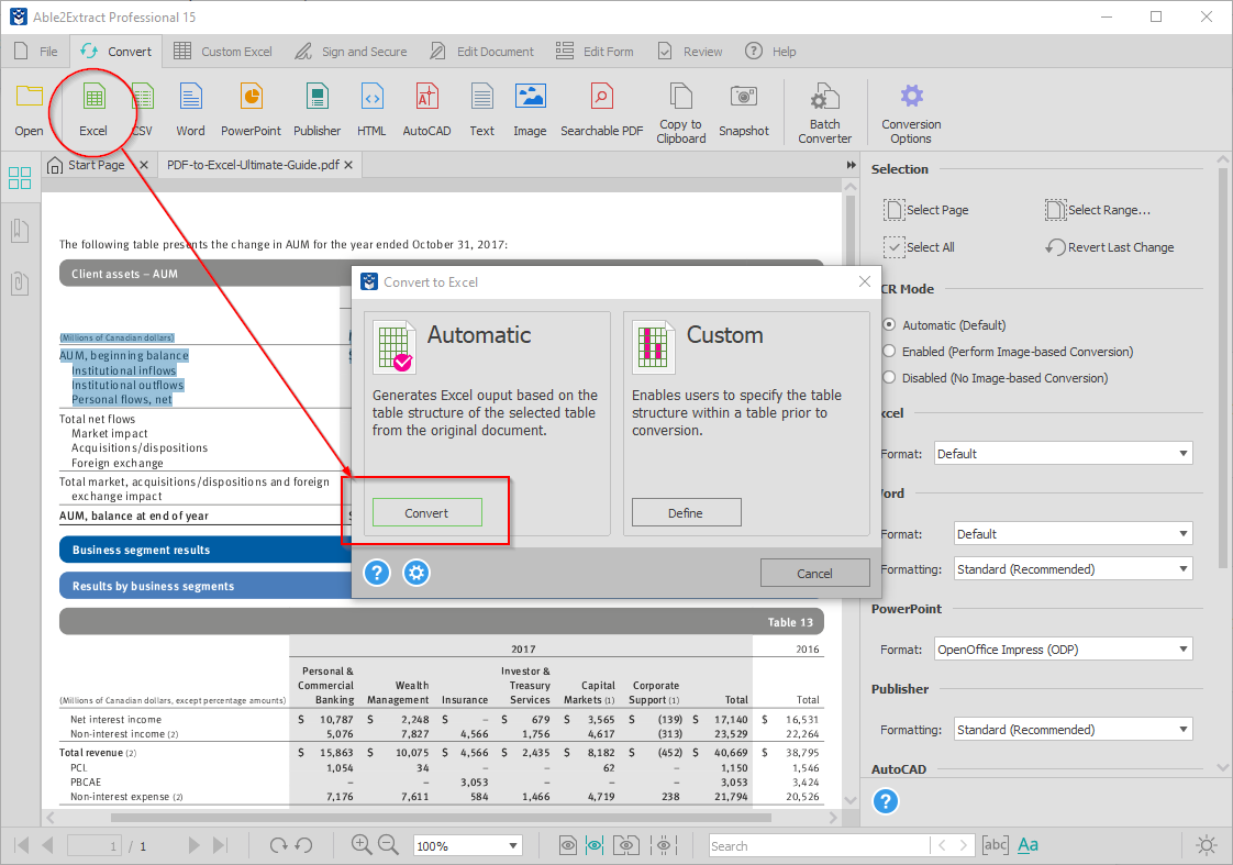 import pdf to excel for mac