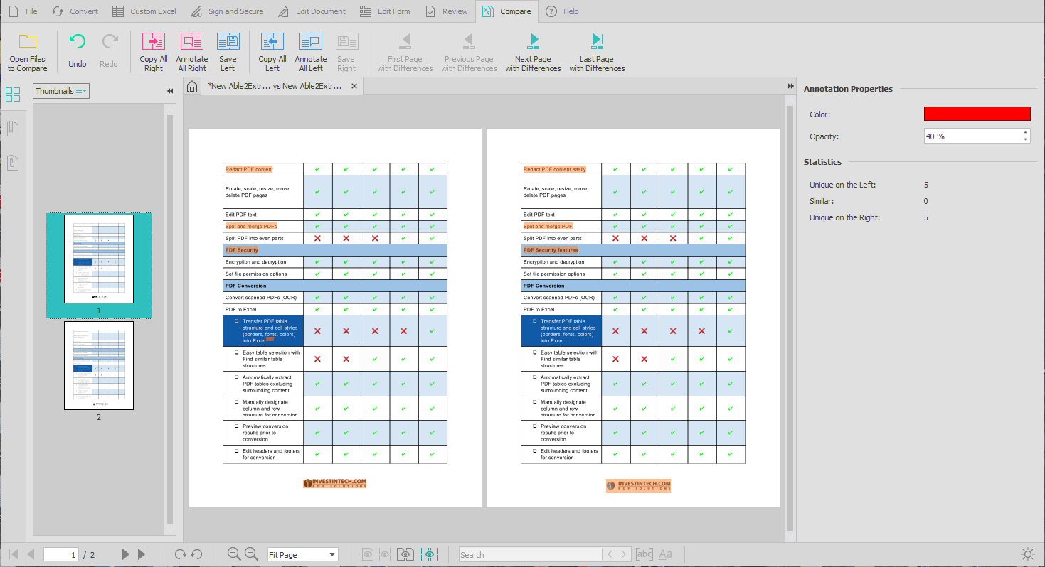 pdf document comparison software